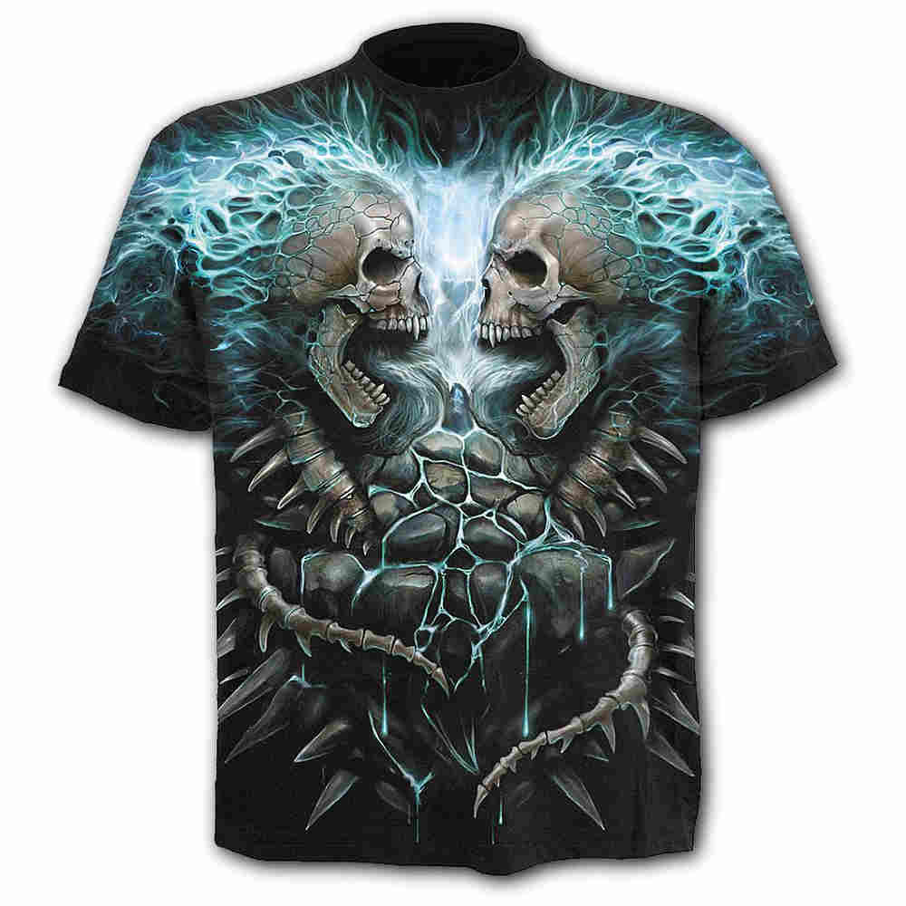 Spiral - FLAMING SPINE Herren T-Shirt - Schwarz